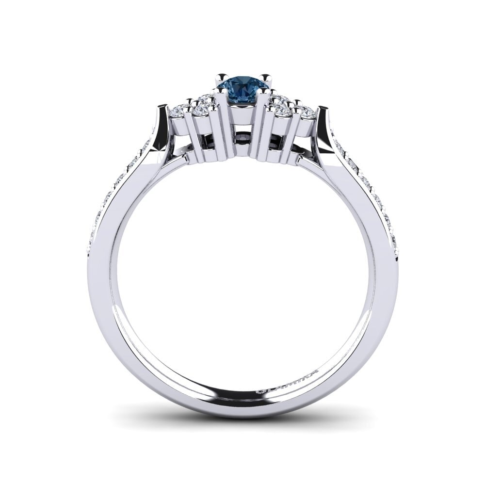 Diamante Azul Anel de Noivado Cassidy 0.16 crt
