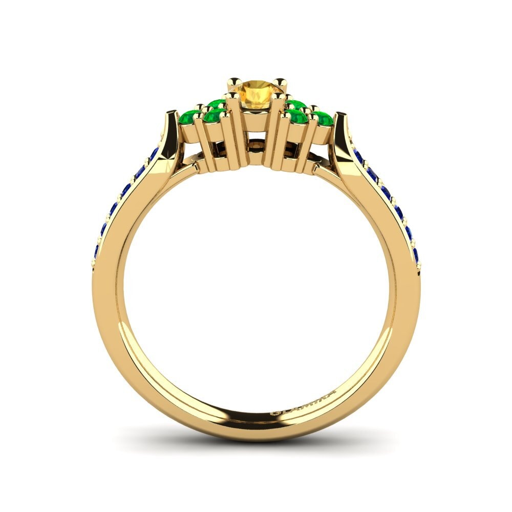14ct Yellow Gold Citrine Engagement Ring Cassidy 0.16 crt