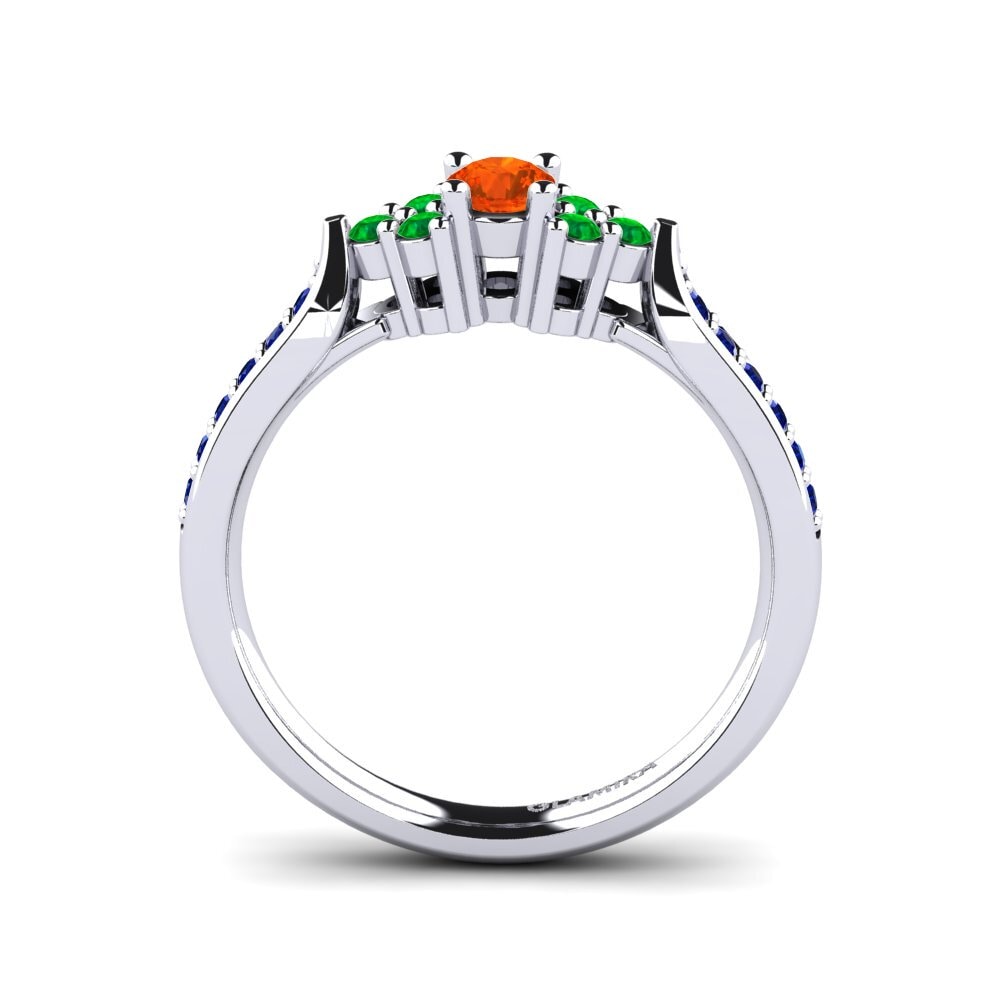 18ct White Gold Fire-Opal Engagement Ring Cassidy 0.16 crt