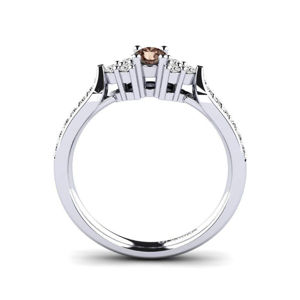 Quartzo fumé Anel de Noivado Cassidy 0.16 crt