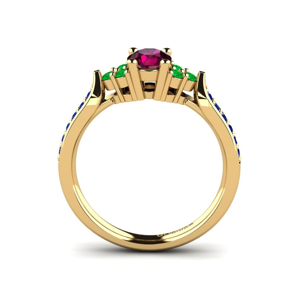 14ct Yellow Gold Rhodolite Garnet Engagement Ring Cassidy 0.5 crt
