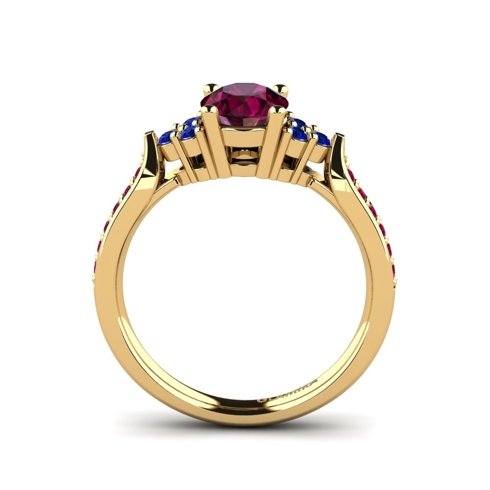 14ct Yellow Gold Rhodolite Garnet Engagement Ring Cassidy 0.8 crt