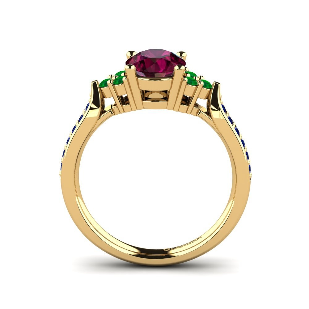 14ct Yellow Gold Rhodolite Garnet Engagement Ring Cassidy 1.0 crt