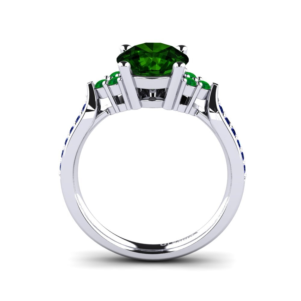 18ct White Gold Green Tourmaline Engagement Ring Cassidy 2.0 crt