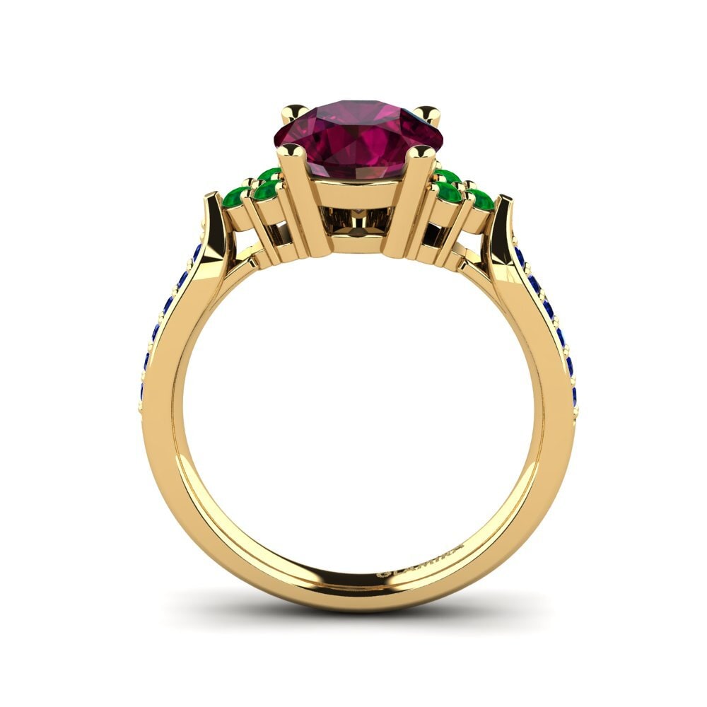 14ct Yellow Gold Rhodolite Garnet Engagement Ring Cassidy 2.0 crt