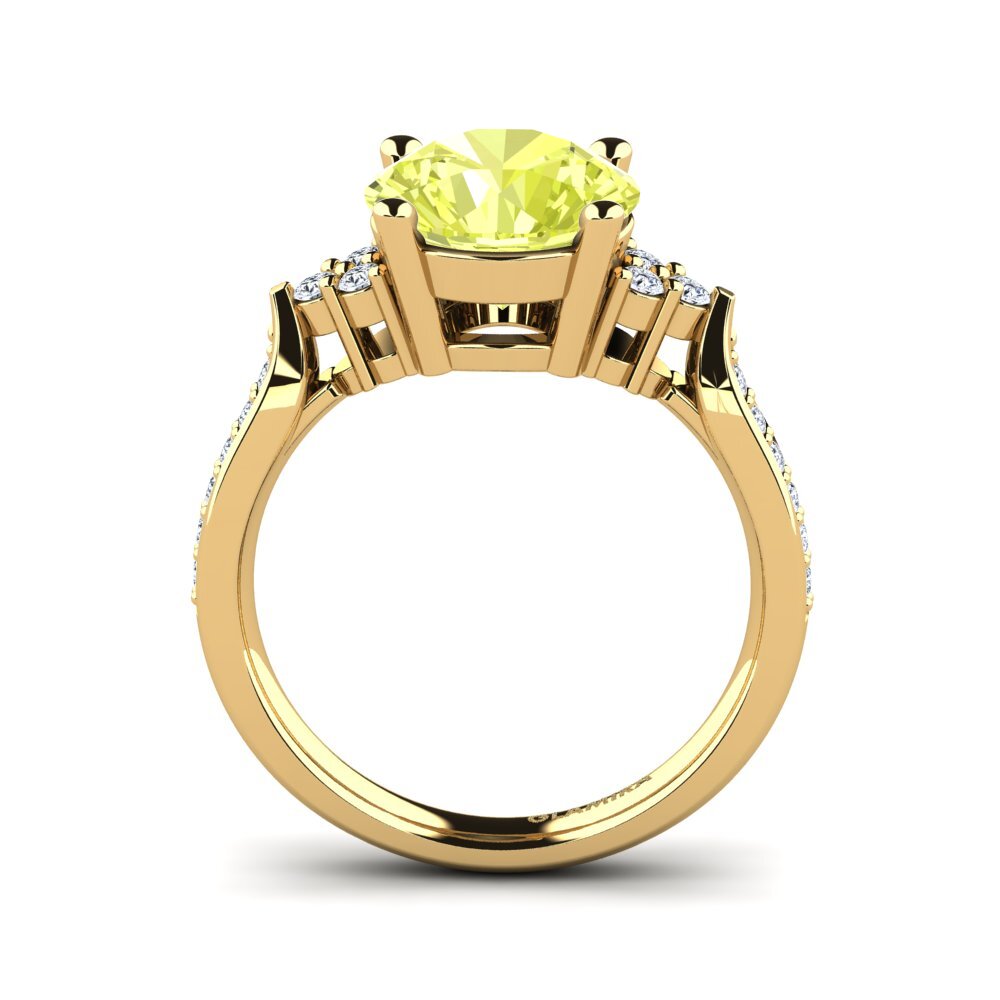 14ct Yellow Gold Lemon Quartz Engagement Ring Cassidy 3.0 crt