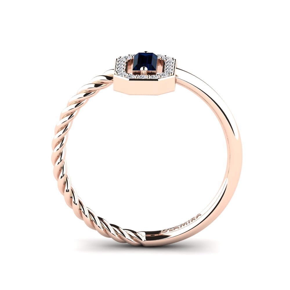 14ct Rose Gold Sapphire Engagement Ring Cast