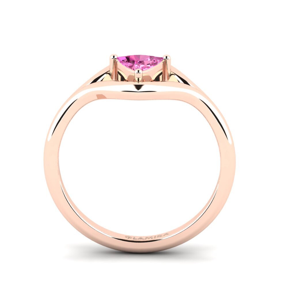 Trillion Pink Topaz Engagement Ring Castrele