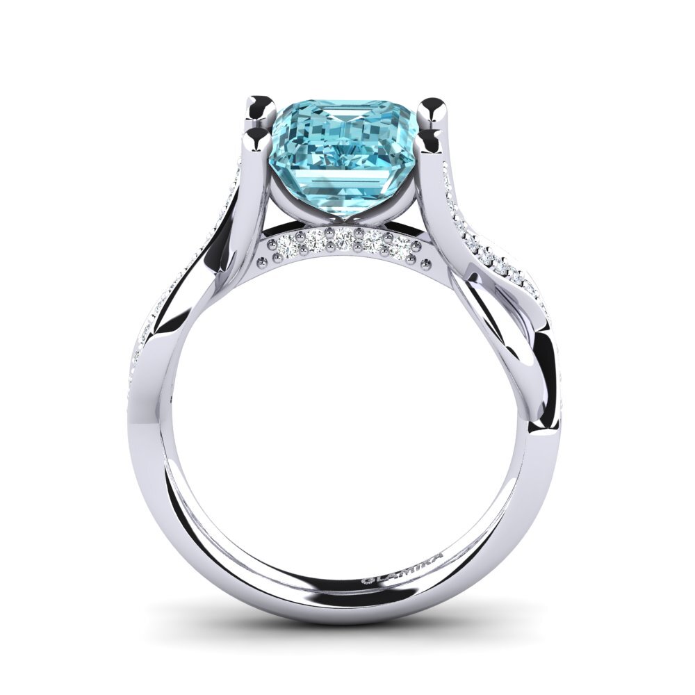 Blue Zircon Engagement Ring Catania