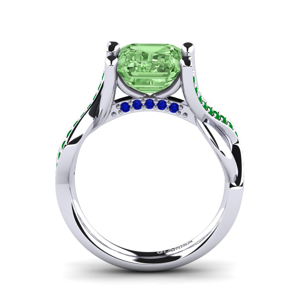 Green Diamond Engagement Ring Catania