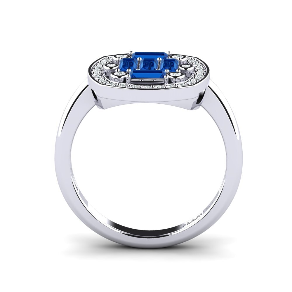 Dark Blue Zirconia Engagement Ring Catfish