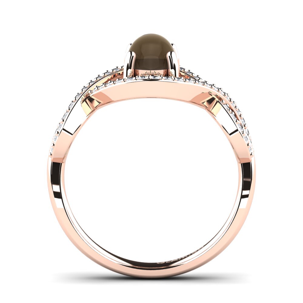 Cabochon Smoky Topaz Ring Cecania