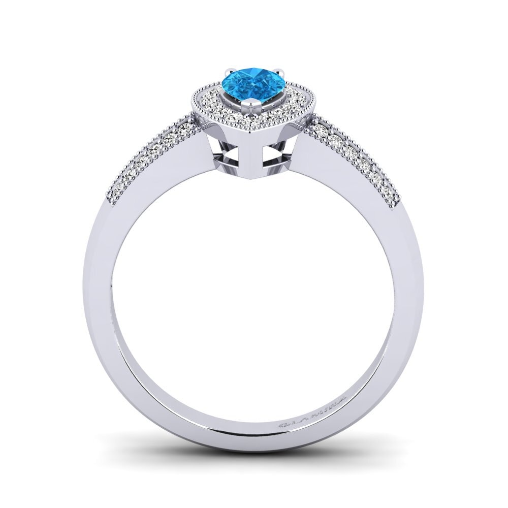 Topacio azul Anillo de compromiso Cecilia