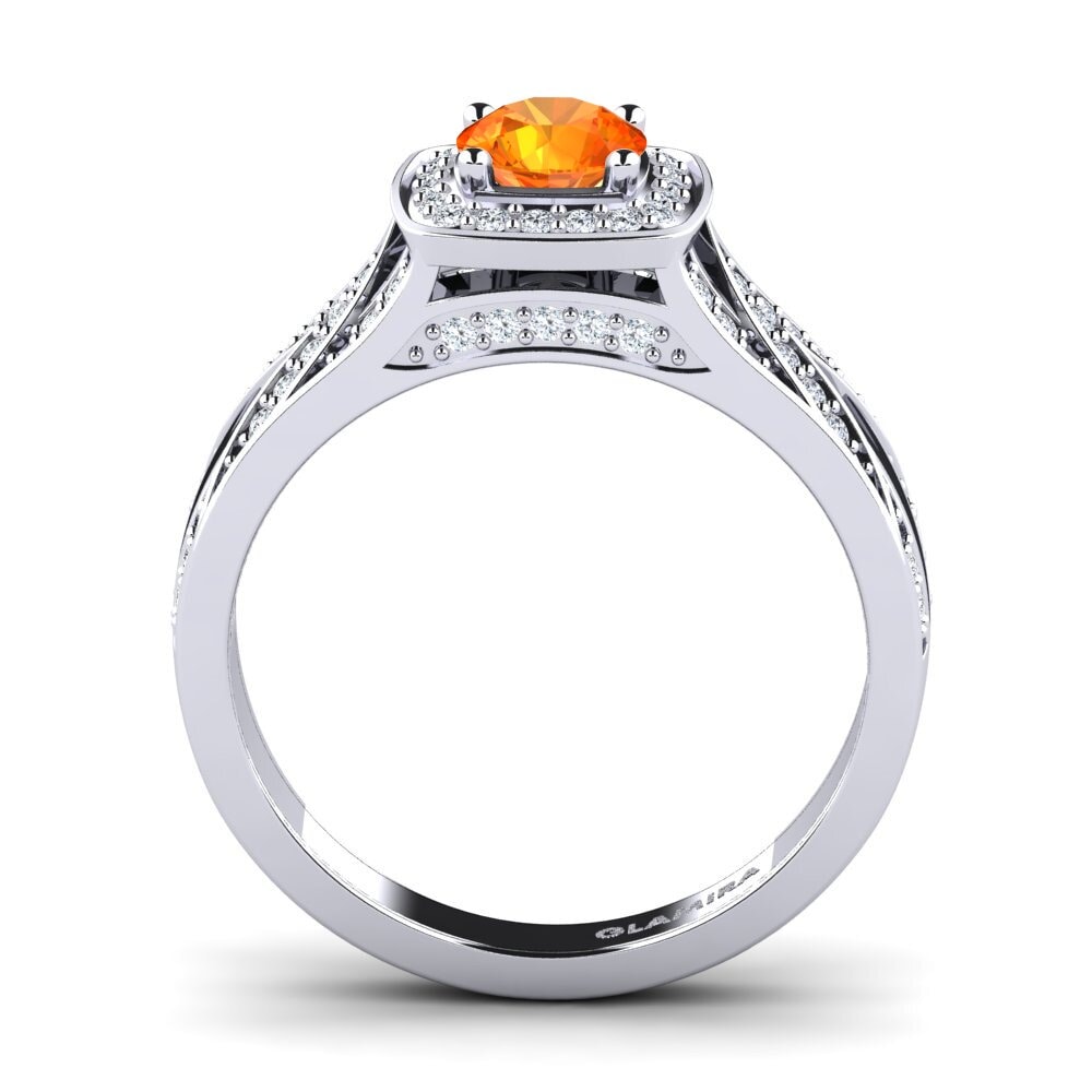 Orange Sapphire Engagement Ring Celesse