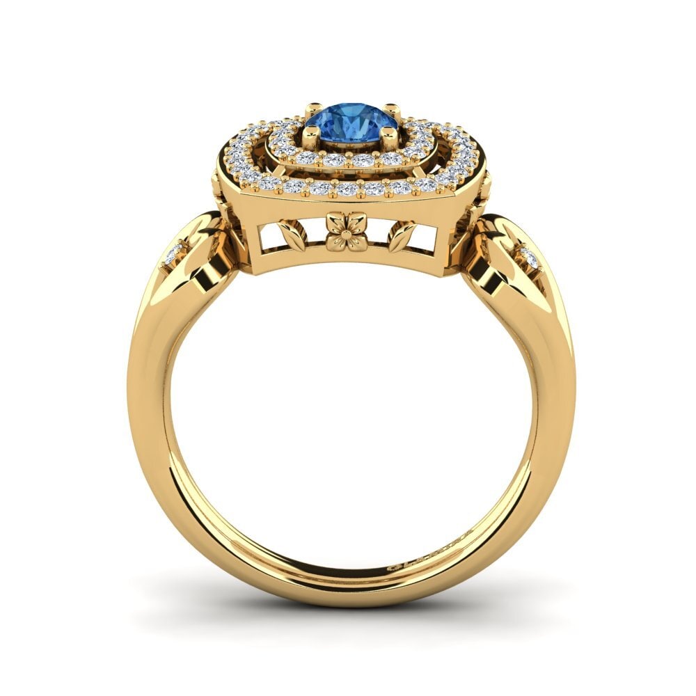 Dark Blue Zirconia Engagement Ring Ceria