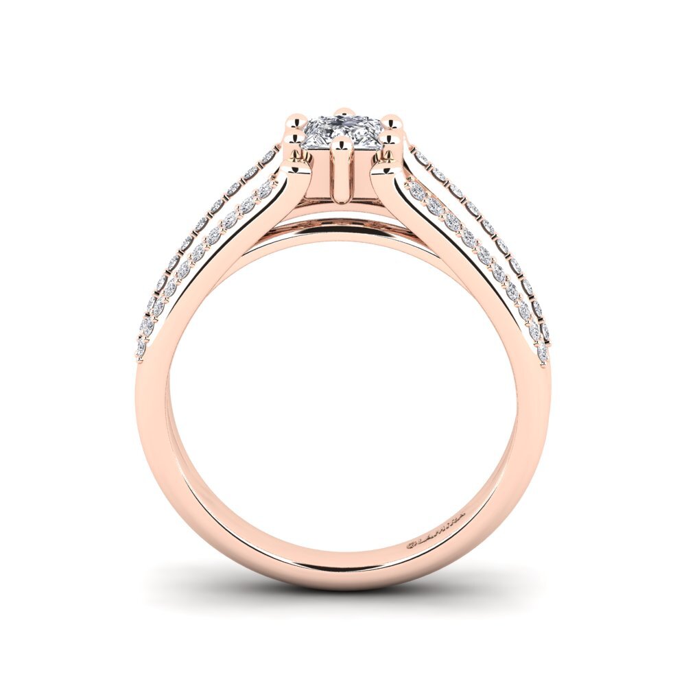 Rotgold 750 Prinzess Verlobungsringe Chakra