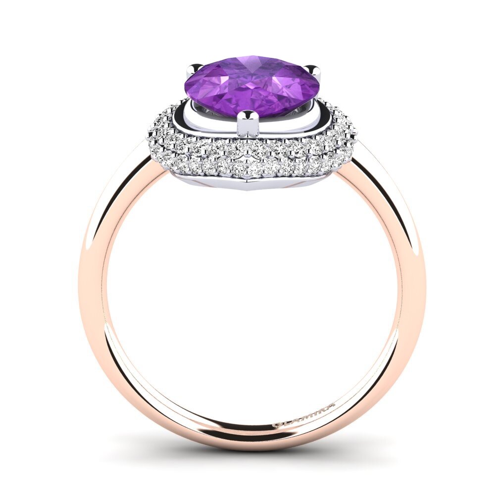 14ct Rose / White Gold Amethyst Engagement Ring Chanoa