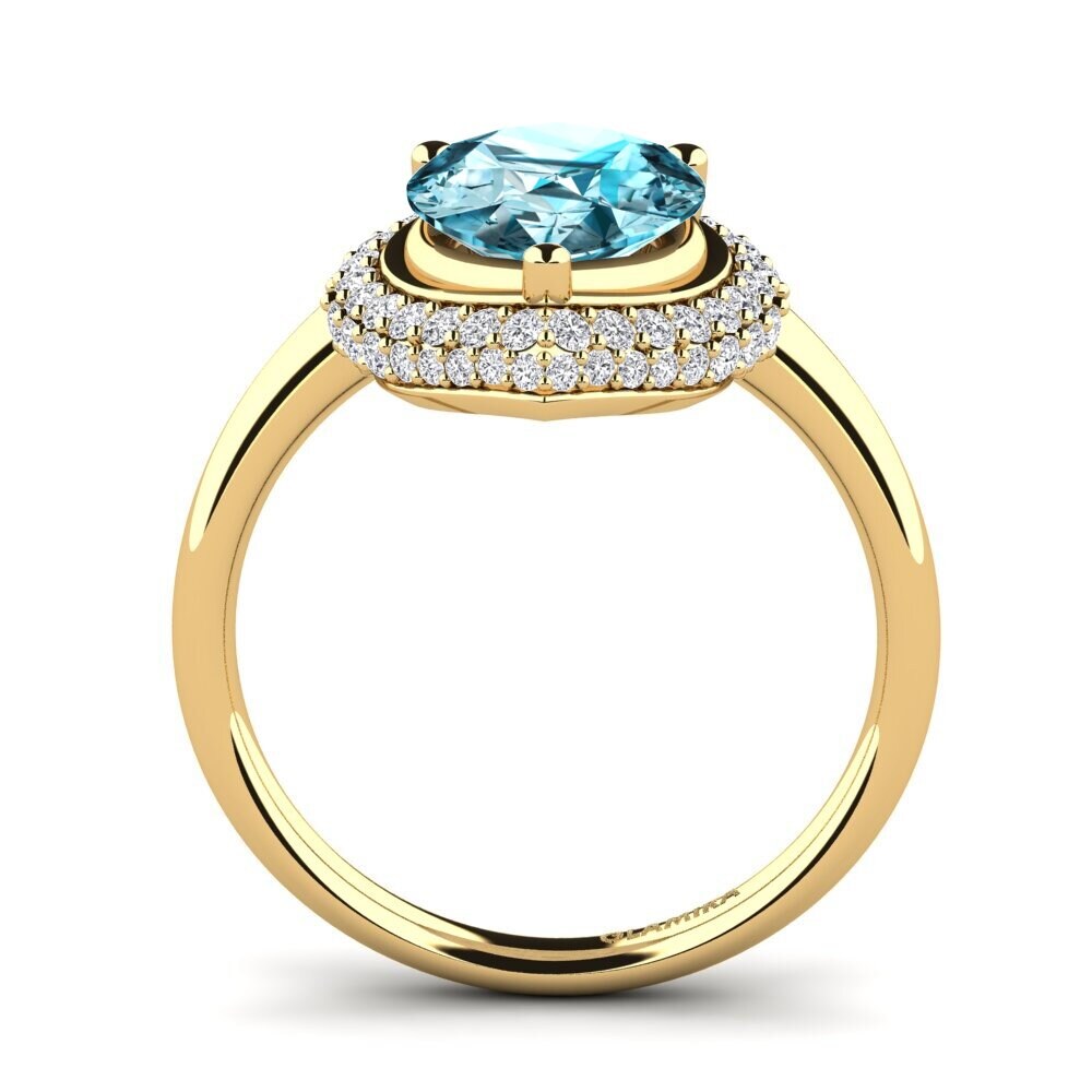 Blue Zircon Engagement Ring Chanoa