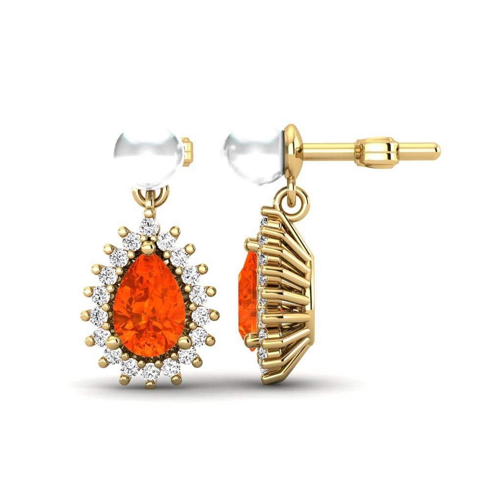 Fire-Opal Women's Earring Chargeura