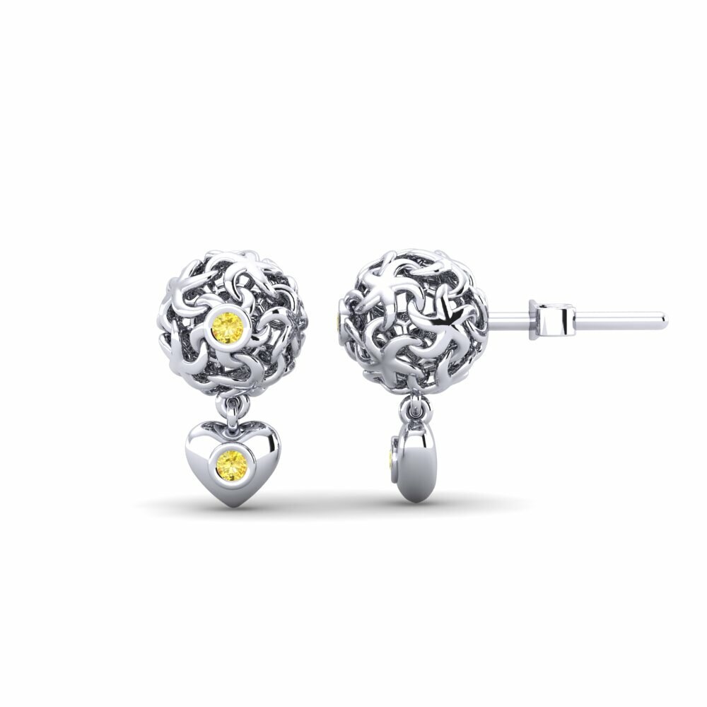 Saphir Jaune Boucle d'oreille femme Chasity