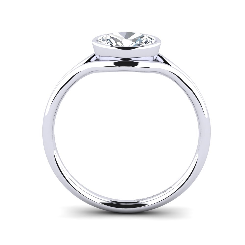 White Silver White Zircon Engagement Ring Cheilia