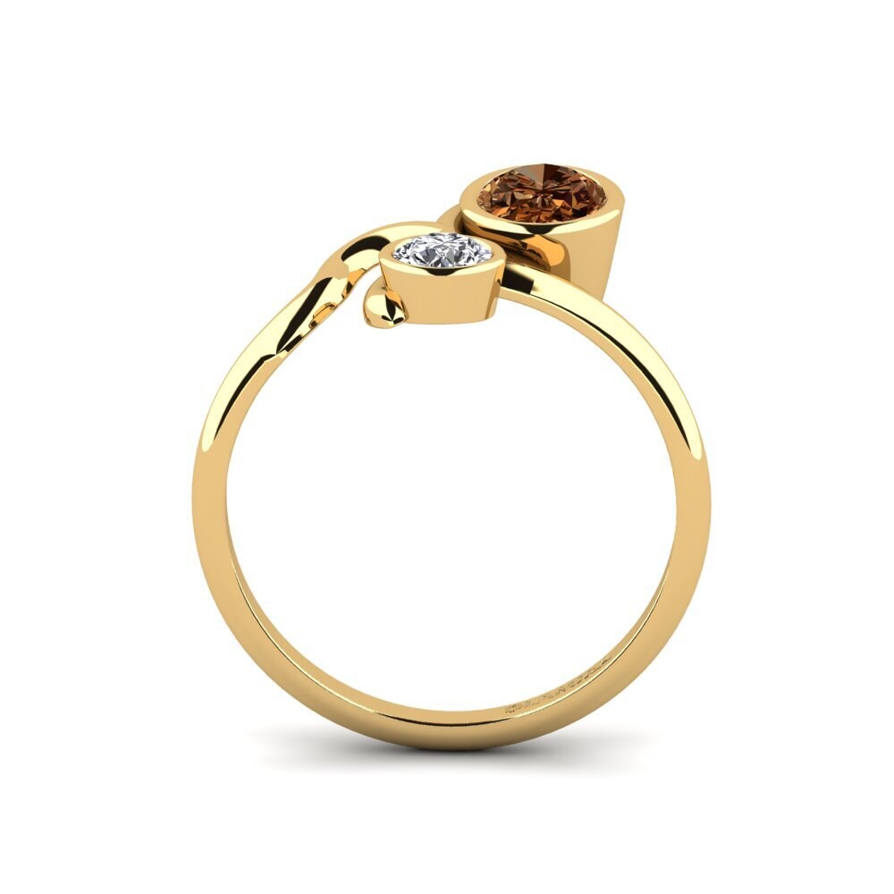 Ovalado Diamante café Anillo Chiardy