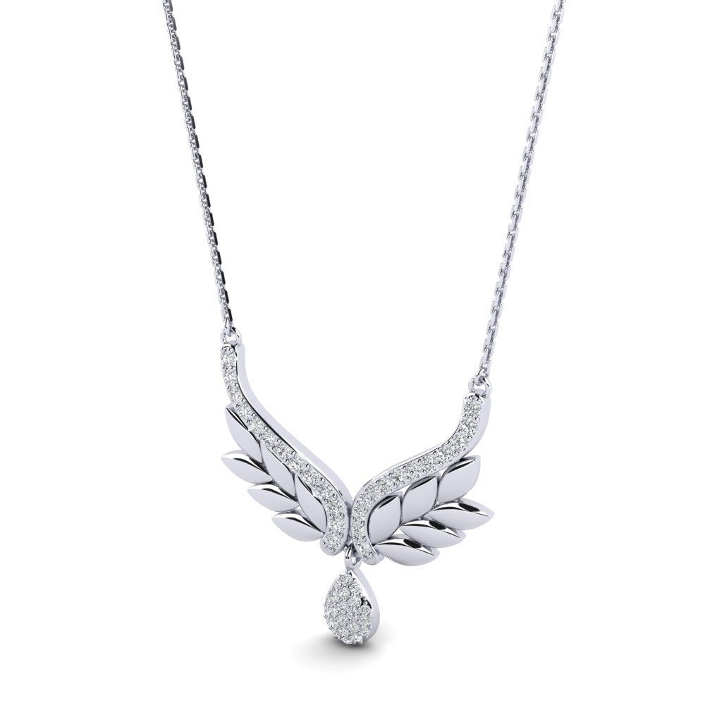 Obtenez Collier pour femme Chingis en Or Blanc 9k Diamant De Synthèse 0 ...