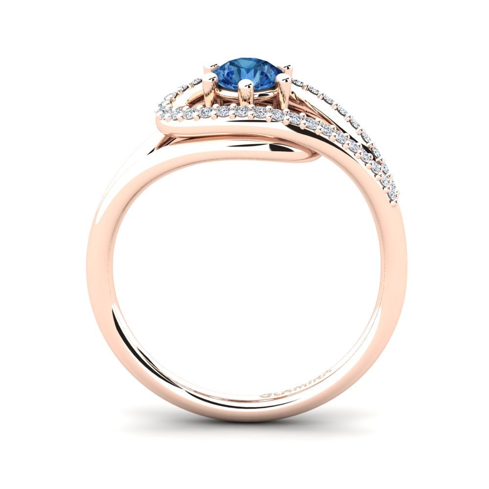 Circonita Azul Oscuro Anillo de compromiso Chlodette