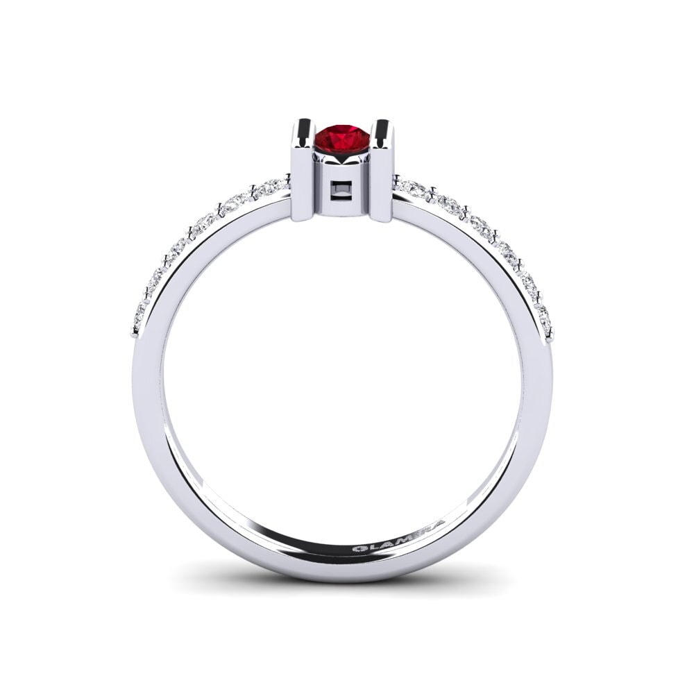 Red Zirconia Engagement Ring Chlorure