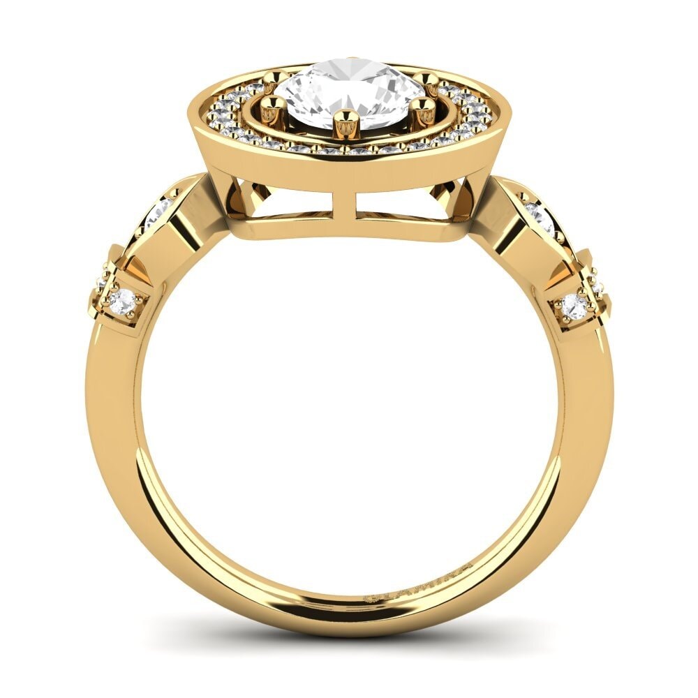 Zafiro blanco Anillo de compromiso Chubascoli