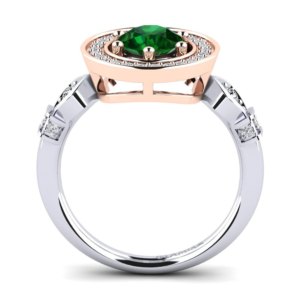14ct White & Rose Gold Tsavorite Engagement Ring Chubascoli