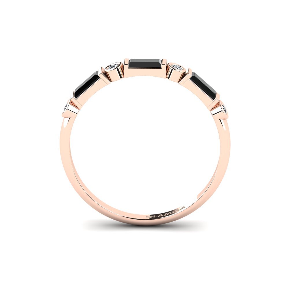 18ct Rose Gold Black Diamond Ring Churn