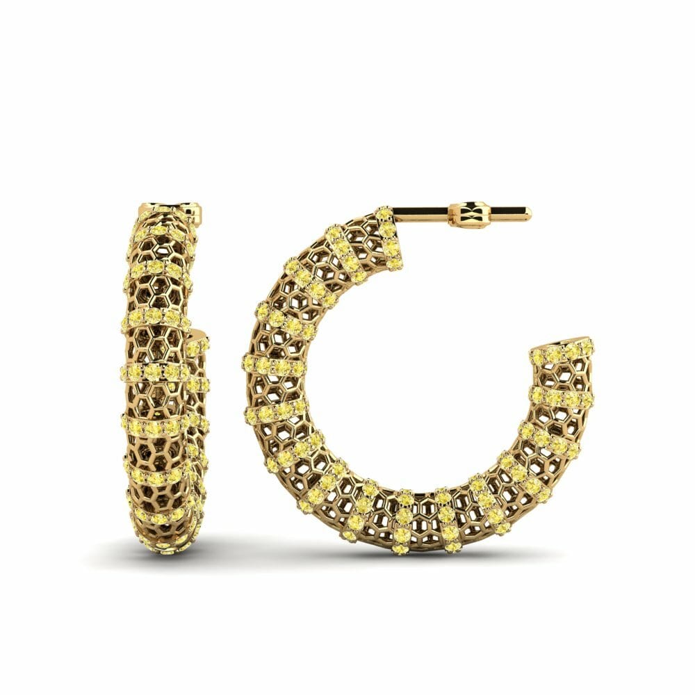 Saphir Jaune Boucle d'oreille femme Cifaldi