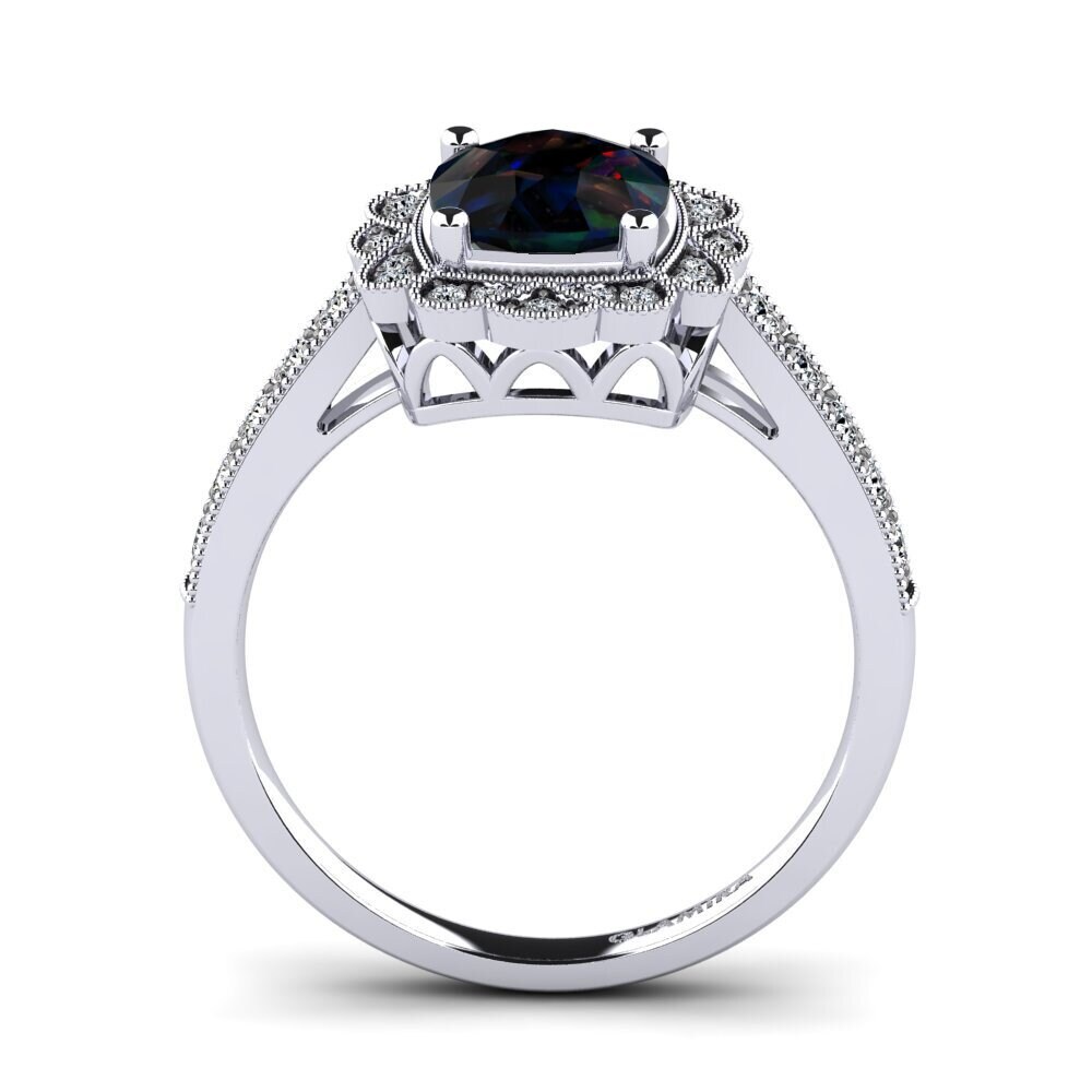 Black Opal Engagement Ring Cindi