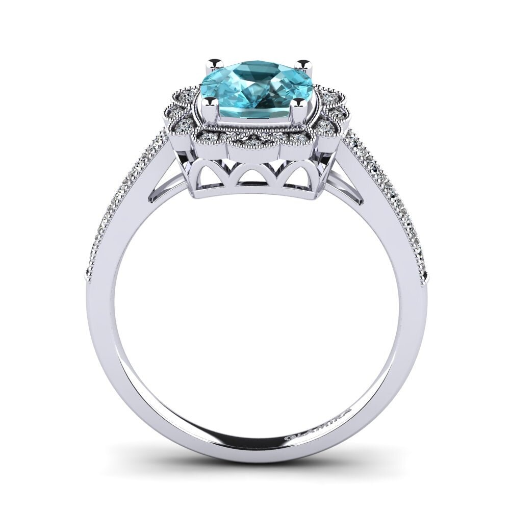 Blue Zircon Engagement Ring Cindi