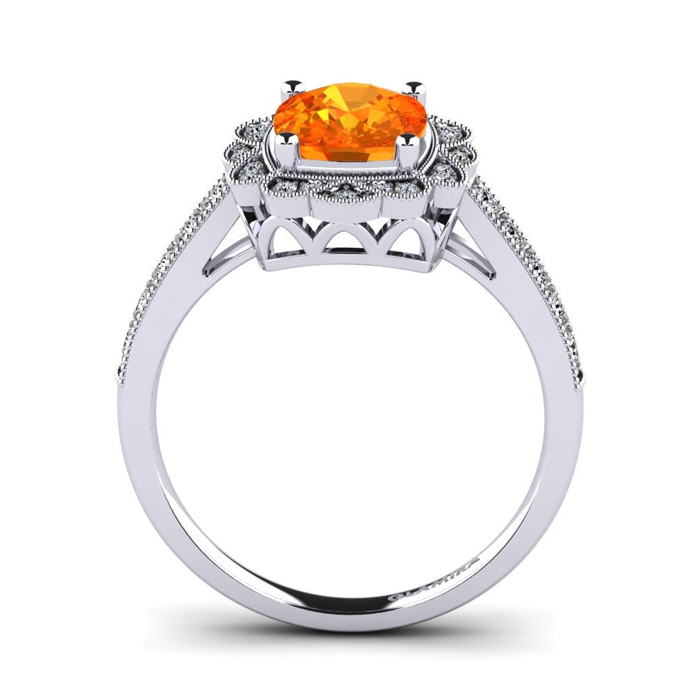 Orange Sapphire Engagement Ring Cindi