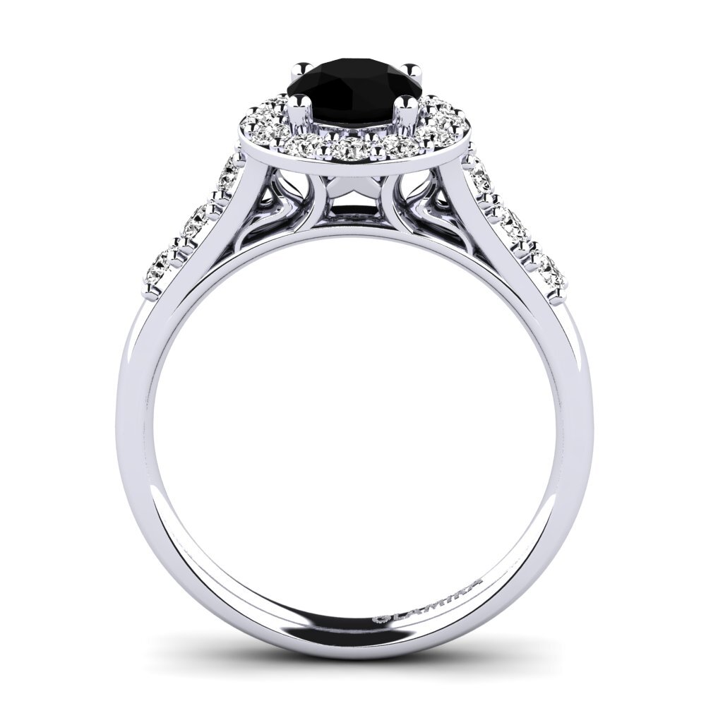 Black Onyx Engagement Ring Cindy