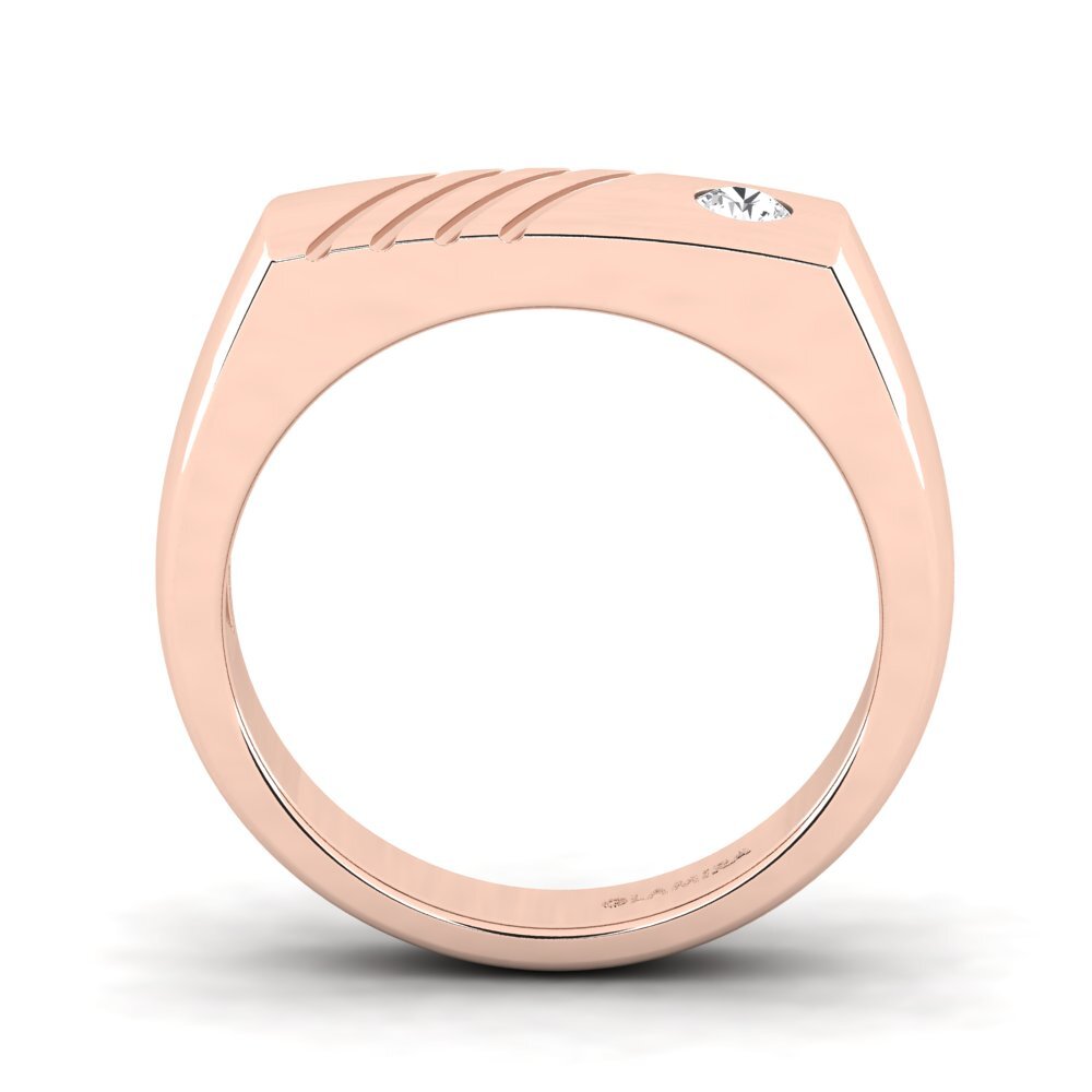 9ct Rose Gold White sapphire Men's Ring Ciprian