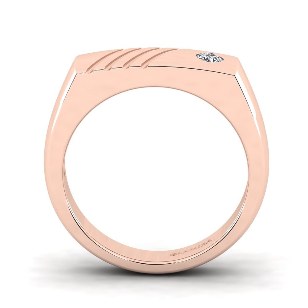 Oro Rosso 585 Diamante cresciuto in laboratorio Anello da uomo Ciprian