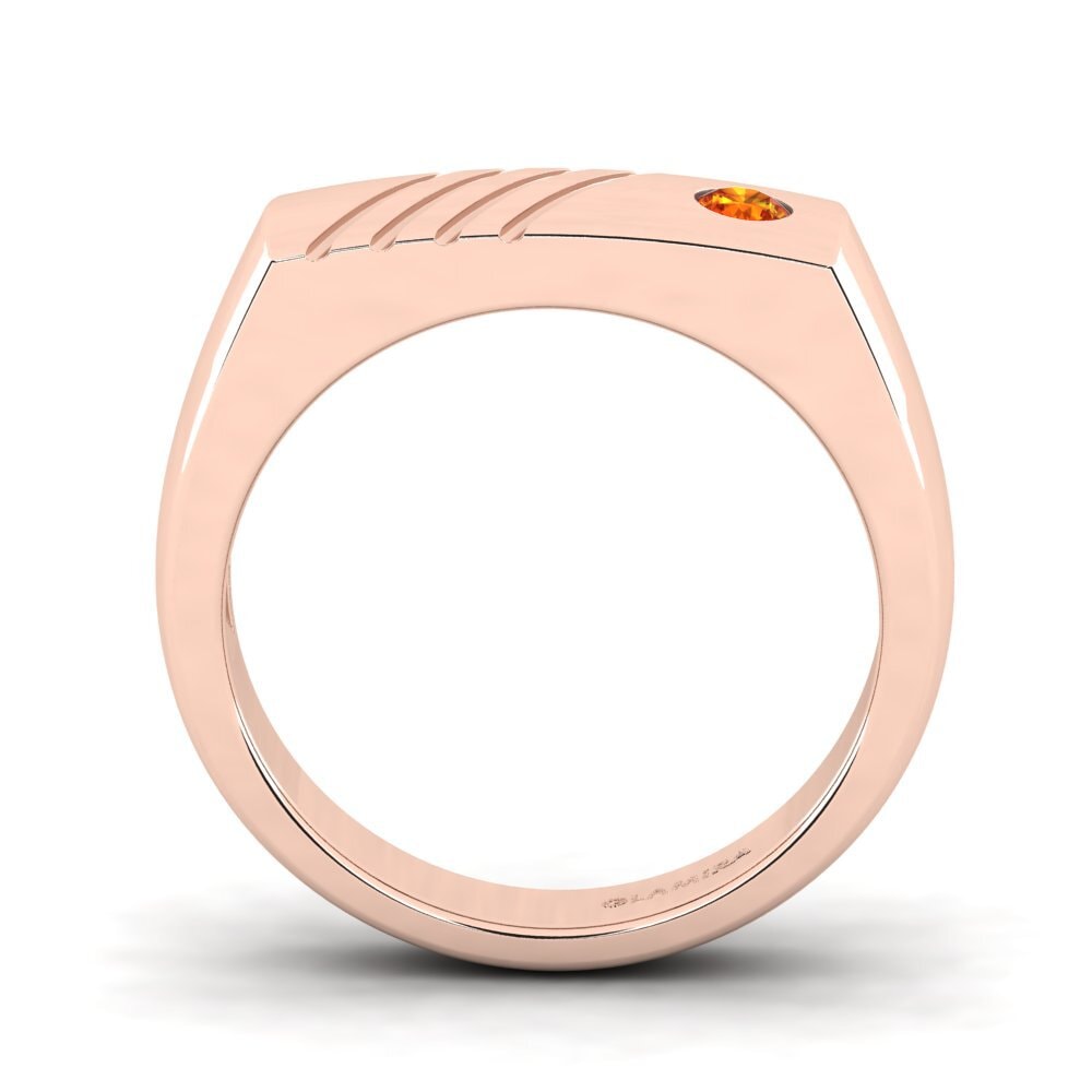 9ct Rose Gold Orange Sapphire Men's Ring Ciprian