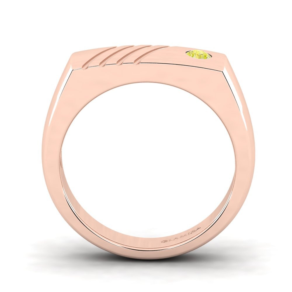 14ct Rose Gold Yellow Diamond Men's Ring Ciprian