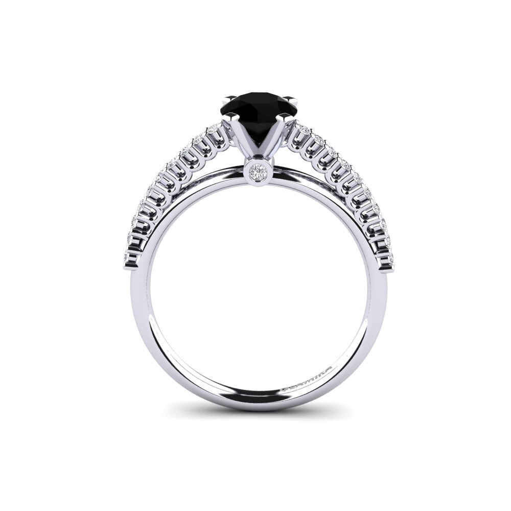 Black Sapphire Engagement Ring Clarette
