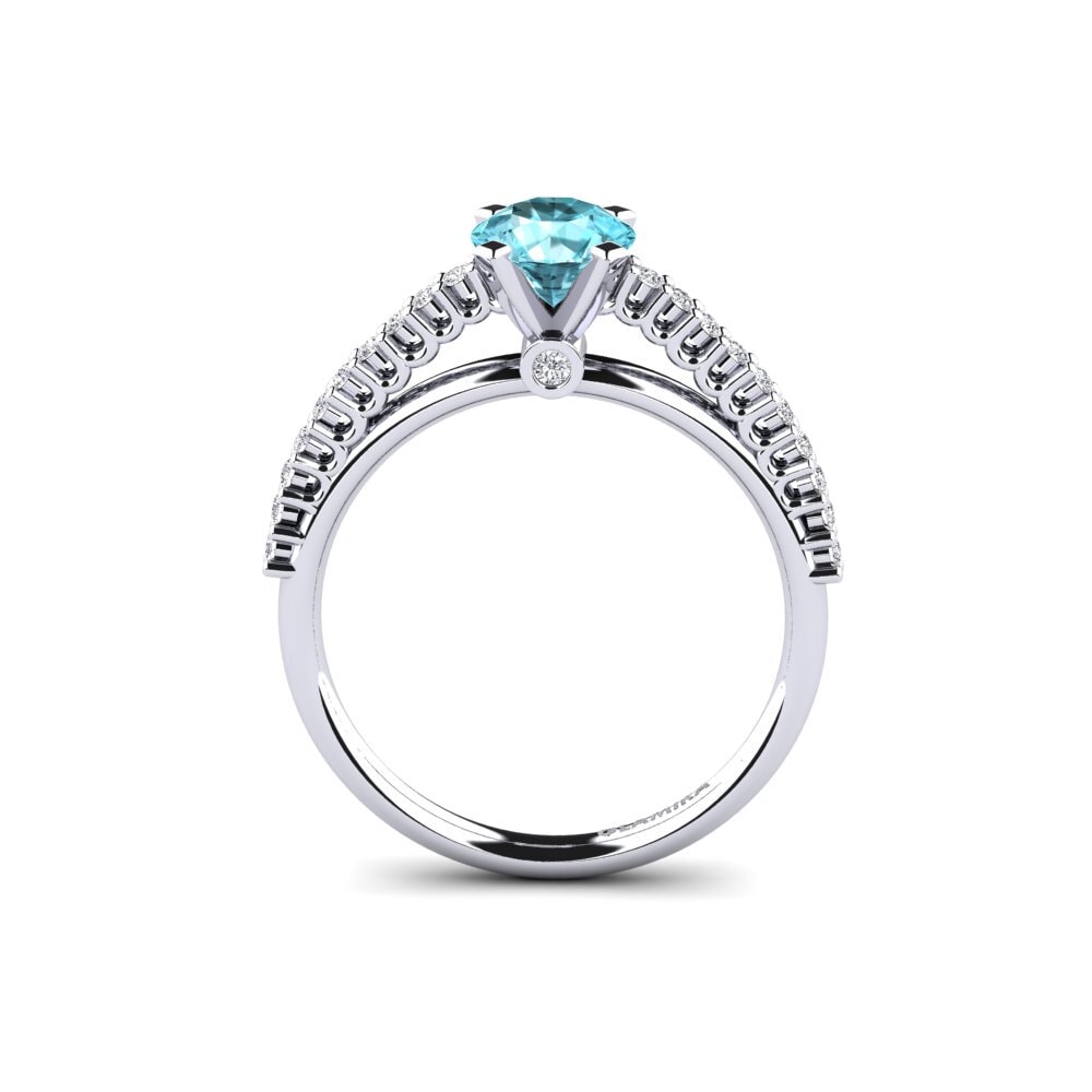 Blue Zircon Engagement Ring Clarette