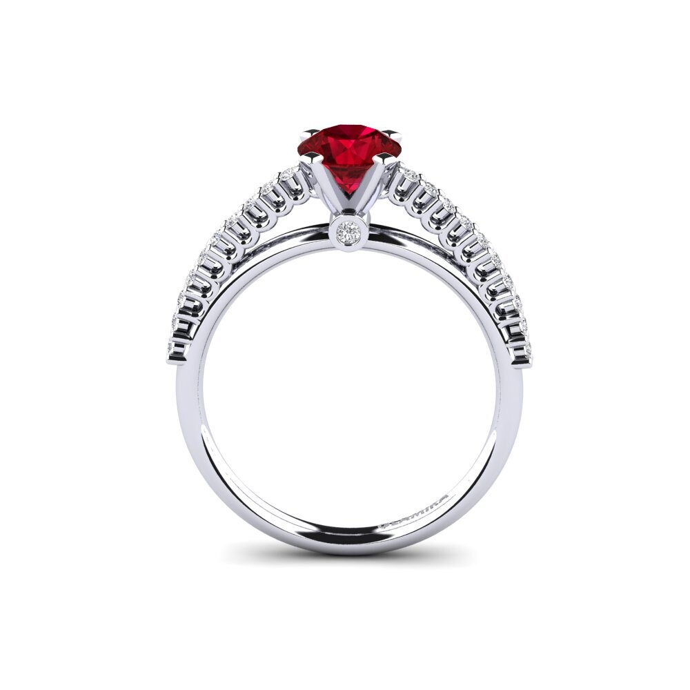 Red Zirconia Engagement Ring Clarette