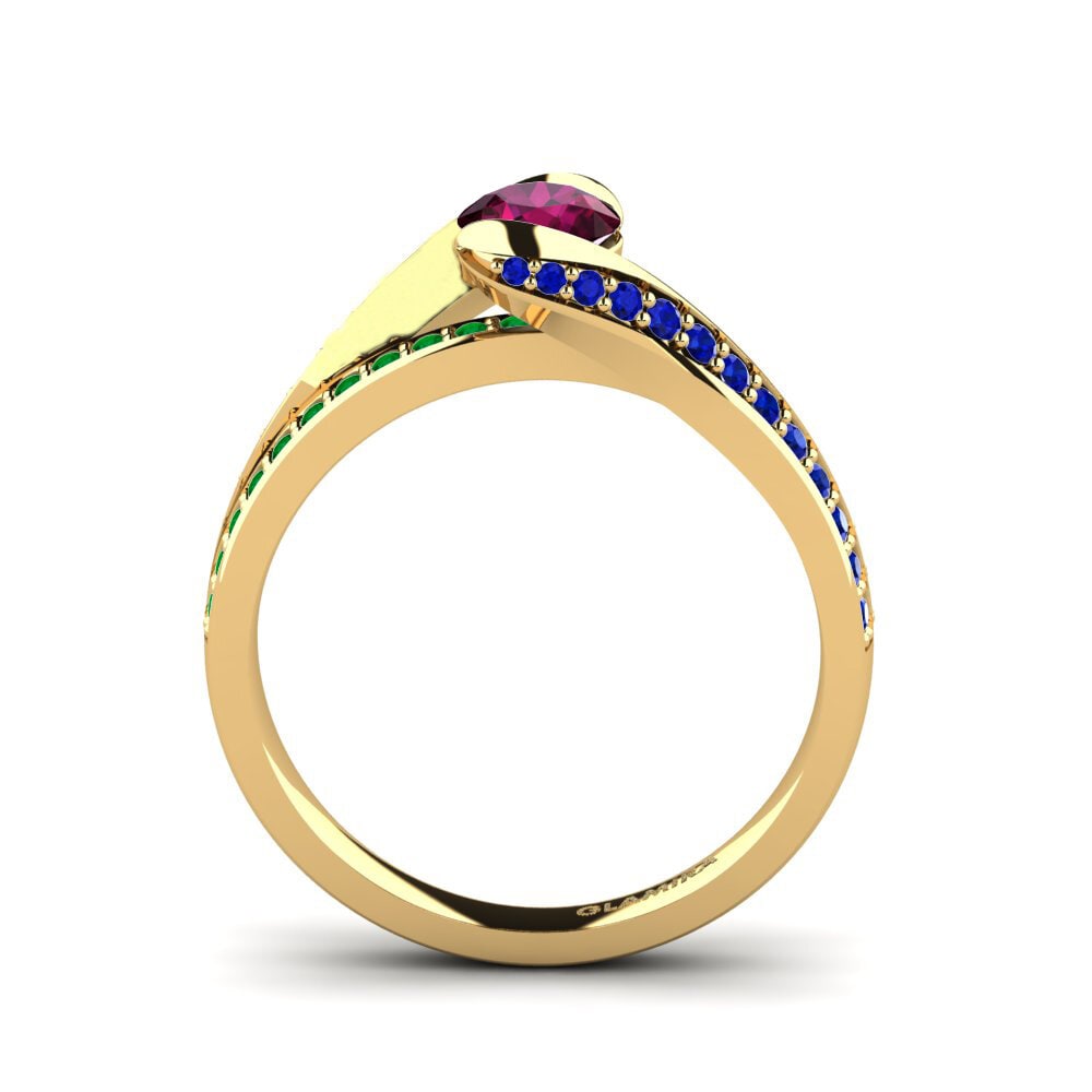 14ct Yellow Gold Rhodolite Garnet Engagement Ring Clariss