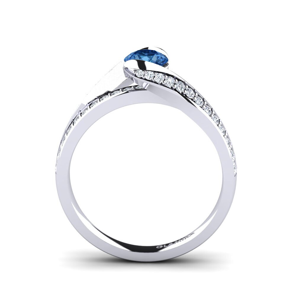 Dark Blue Zirconia Engagement Ring Clariss