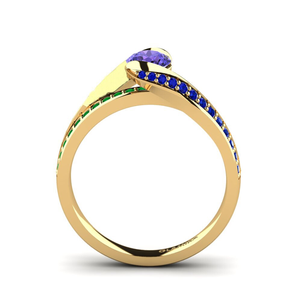 14ct Yellow Gold Tanzanite Engagement Ring Clariss