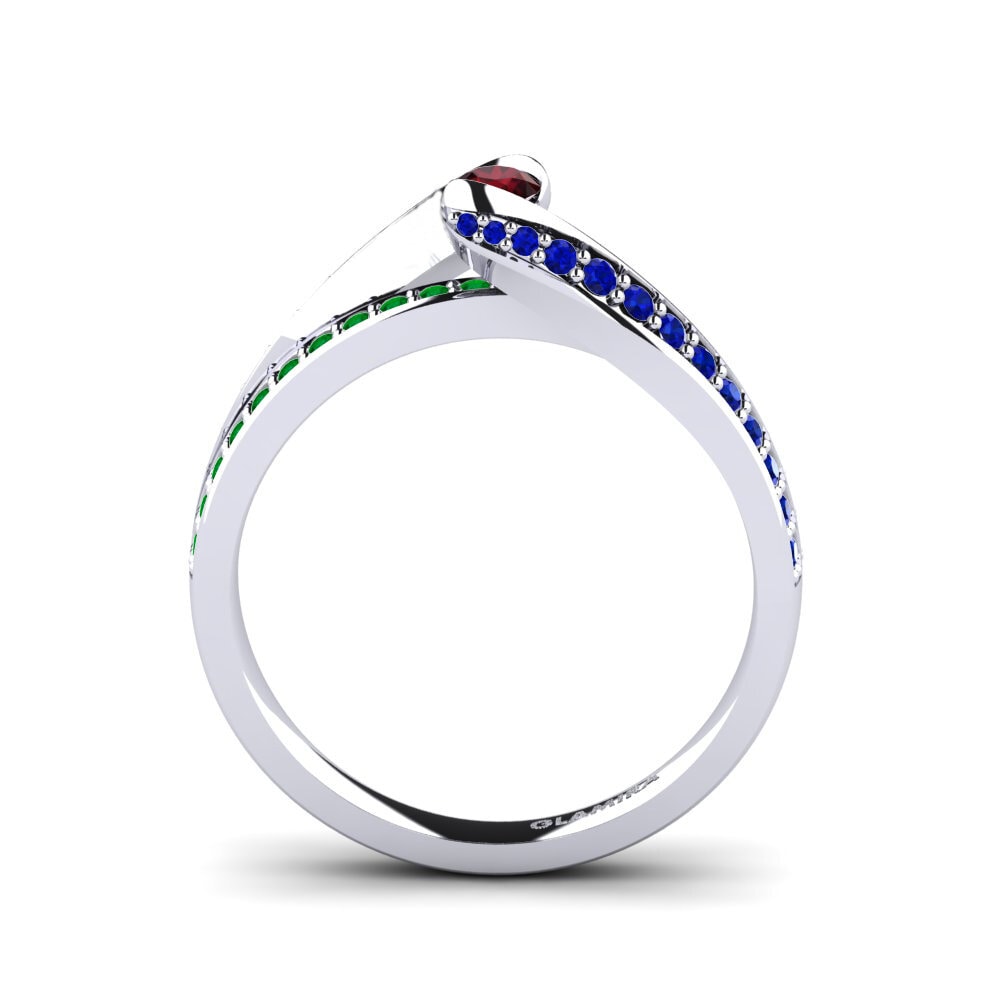 9ct White Gold Garnet Engagement Ring Clariss 0.1 crt