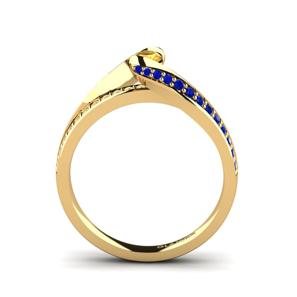 14ct Yellow Gold Citrine Engagement Ring Clariss 0.16 crt