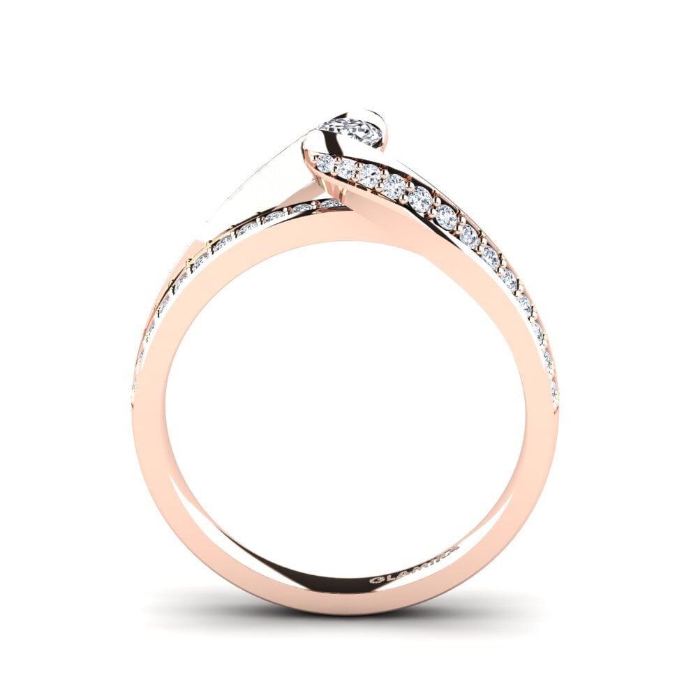 14k Oro Rosa Anillo de compromiso Clariss 0.16 crt